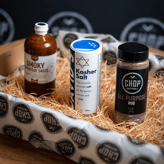 Gift Pack 10 – Kosher Salt + Sauce + Meat Rub